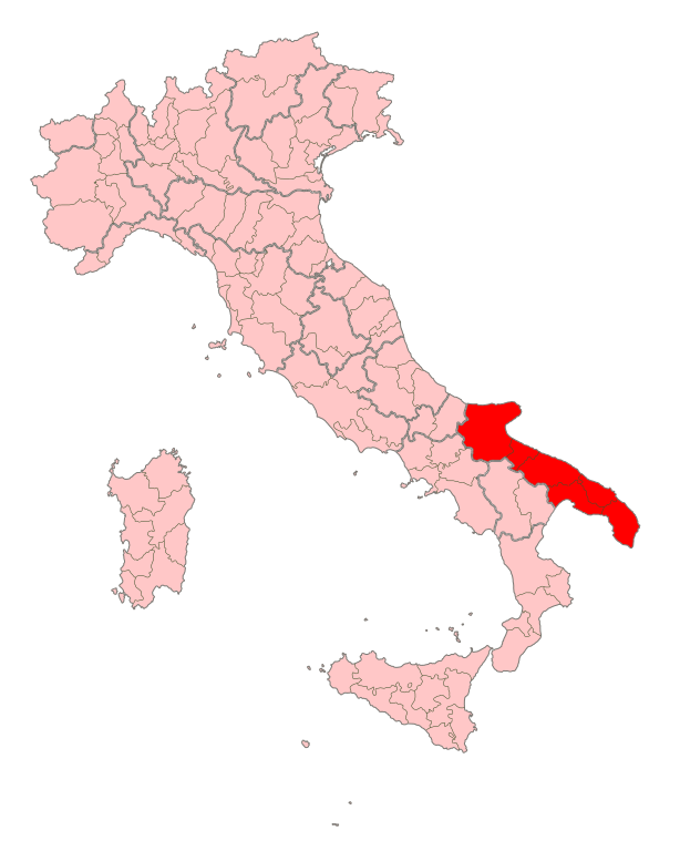 Location of Puglia