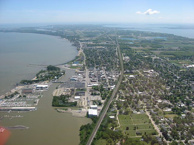 Downtown Port Clinton From Air