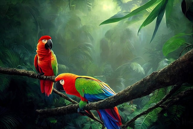 macaws, birds, parrots